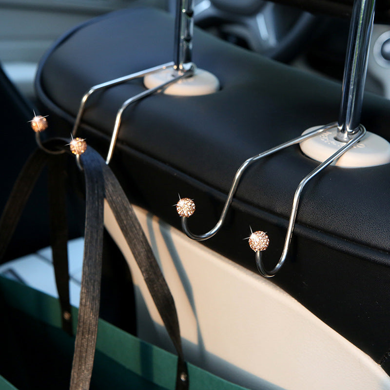Wholesale Diamond Inlaid Seats Headrests Multifunctional Hooks Concealed Storage Stainless Steel Hooks